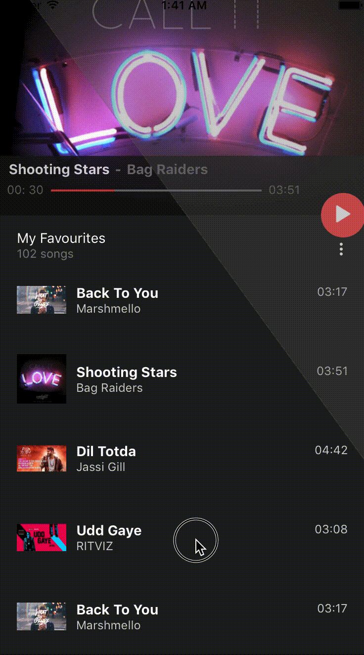 Music player - Native app